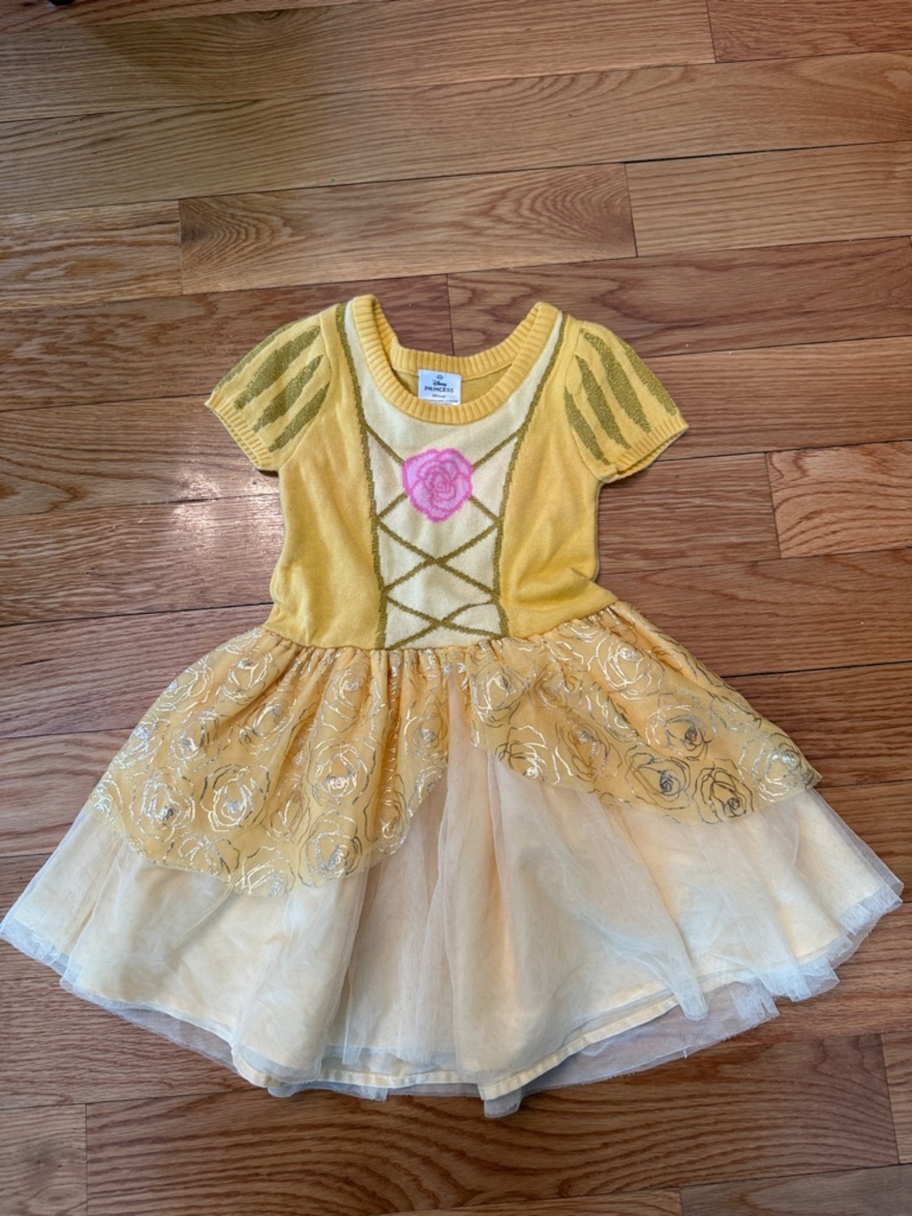 Disney Belle Yellow & Pink Princess Tulle Dress Costume 4T